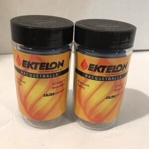 Ektelon Racquetball Balls in Original Cans, 2 Balls/Can, 2 Cans, Blue, NEW